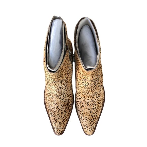 Dolce Vita Western Almond Toe Calf Hair Leopard $170 Block Heel Bootie Sz 9 NEW - Picture 6 of 15